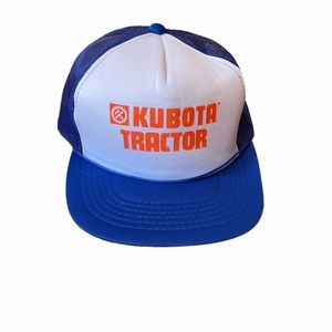 COPY - Vintage Kubota Tractor SnapBack Mesh Back Trucker Hat Cap Blue White Ora…